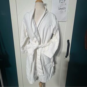 Lauren Ralph Lauren White 100% Cotton Terry Cloth Spa Robe Monogram Medium